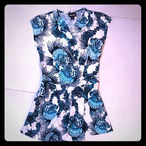 Just Cavalli seashell white blue short sleeve top